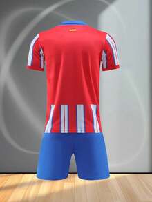 24-25B Atletico Madrid Home Soccer Jersey Set, Customized Men's Soccer Jersey Set. Can Customize Team Badge, Number And Text Content Summer - Red - View 5