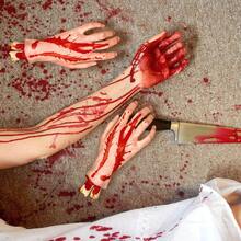 Decoración de Halloween Horrible Miembros rotos falsos de sangre Dedos Piernas Brazo Pies Corazón Partes del Body falsas a tamaño natural Accesorios para fiestas de Halloween