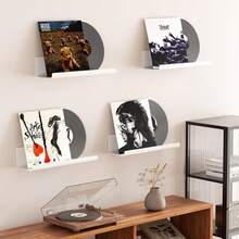 GOOVILLA Plastic Floating Wall Shelves - Decorative Picture Frame Shelf For Storage, Wall-Mounted Organizer For Living Room Bedroom Bathroom,White,8 Packs - 白色-8個 - 查看 5