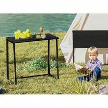 HOMEMAKE Furniture Escritorio de Computadora Plegable Se Puede Usar para Oficina Ahorro de Espacio de Estudio 80 x 40 x 74cm Nuez - Negro - Ver 8