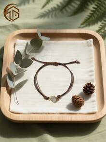 Zhenwei xina 1-Piece Sparkling Heart & Circle Crystal-Clear CZ Charm Bracelet Set – Shimmering Rhodium-Plated Distance Bracelets For Couples / Best Friends, Valentine's & Summer Beach Gift