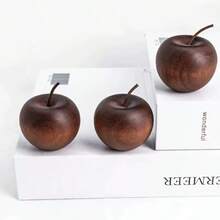 Difusor de Aroma de Maçã de Madeira, Decoração de Maçã de Madeira Sólida, Difusor de Fragrância para Carro