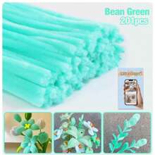 200/450根多色加粗雪尼尔绒条，散装彩色毛绒棒，9种颜色，适用于DIY工艺品和艺术项目，可作绒球，适用于情人节、母亲节和复活节装饰 - 彩色 - 查看 49