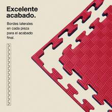 JOWY Tatami Puzzle 1x1m 2cm - Esterilla Gimnasio Puzzle | Goma EVA Reversible Varios Modelos y Colores | Esterilla Antideslizante para Artes Marciales, Fitness, Piscina, Juegos Infantiles y Suelo Tatami Japonés | Protege, Aísla y Decora | Entrega en 48-72h - Azul/Rojo - Ver 3