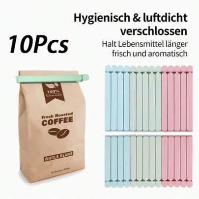 5/10个装多色塑料袋封口夹 - 零食薯片收纳夹，4.7英寸和6英寸两种尺寸，易握V型设计，确保密封不漏气，薯片袋夹，厨房用品，厨房配件，厨房工具