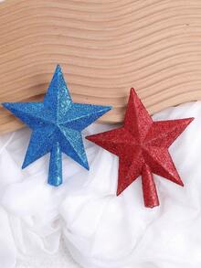 1 件圣诞树顶星形装饰闪光五角星圣诞派对节日家居装饰，圣诞节 - 1Pcs - 查看 10