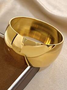 女士厚款镀金手镯，女士不锈钢手镯，女士宽手镯，日常派对首饰套装，万圣节圣诞节礼物 - 彩色 - 查看 8