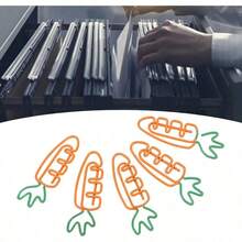 Pssopp Carrot Paper Clips, 100Pcs Metal, Multicolored, 1.5 Inches, Novelty