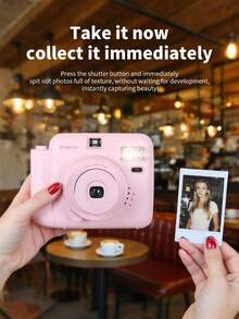 Popoto Instant Camera, Compatible With Mini Instant Film, Includes 10 Sheets Of Film, Built-In Flash, Optical Imaging, Center Viewfinder, Vintage Film-Like Photo Quality (Batteries Not Included) - Camera + Film, Selfie Mirror - View 7