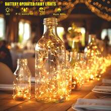 48 Pack Fairy Lights Battery Operated [3 Modes], 7ft 20 Led Twinkle Lights String Lights Waterproof Bulk Small Mini Silver Wire For Christmas Mason Jars Wedding Table Centerpiece (Warm White) - Warm white light - View 8