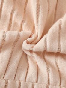 Pelele de manga larga con cuello de volantes y diadema con lazo para bebé niña, unicolor albaricoque, uso casual de otoño/invierno