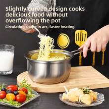 Stainless Steel Soup Pot, Household Noodle Pot, Induction Cooker, Suitable For Gift Small Soup Pot, Stainless Steel Thick Soup Pot, Noodle Pot, Household Large Capacity Boiling Water Pot, Soup Cooking Induction Cooker, Gas Stove, Universal - Multicolor - View 4