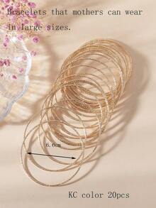 20pcs 3-14Y Girls' Delicate Glitter Bamboo Knot Stacking Bangle Bracelets - one-size - View 23