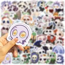 60 Peças Adesivos de Caveira Groovy de Halloween, Adesivos Impermeáveis de Vinil para Scrapbooks, Diários, Laptops, Para-choques, Skates, Garrafas de Água, Computadores, Celulares, Suprimentos para Festa de Halloween