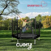 Trampolin para Niños Infantil con Red De  |   Brincolín para Niños para Fiestas Interiores y Exteriores |   Postes Protegidos Acolchados Cubiertos |   2 Colores - Negro - Ver 2