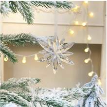 3 Stücke Weihnachtsdekoration, Weihnachtsbaum Anhänger, transparente Schneeflocken, Acryl Kristall kreative Anhänger, Weihnachtsschneeflocken