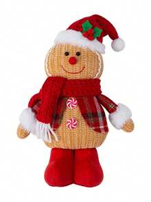 1pc Christmas Gingerbread Gingerbread Man Christmas Gingerbread Pillows Stuffed Gingerbread For Holiday Decor Christmas Tree Gifts - Multicolor - View 7
