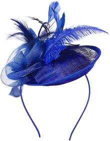 Fascinator Headband Women High Church Hats Cocktail Halloween Garden Tea Party - Cream - 查看 10