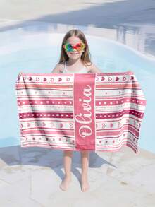 Personalized Kids Beach Towel,Summer Birthday Gift For Kids,Summer Vibes,Girls Beach Trip,Custom Beach Towel,Swimming Pool,Beach Decor,Christmas Gift Supplies