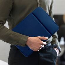 Túi đựng máy tính xách tay bên trong cho 11 13 14 15 16 inch có lớp lót mềm mại và thiết kế đơn giản tương thích với Apple, Hp, Asus Túi đựng máy tính xách tay Maillard màu thu đông kiểu Maillard Túi đựng máy tính xách tay tối giản cho lớp học Túi đựng đồ cho giáo viên Túi đựng đồ cho lớp học - Màu xanh hải quân - Xem 6