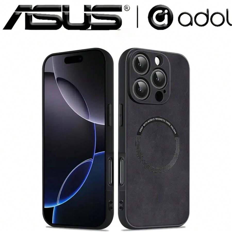 Esta funda magnética para teléfono, hecha de piel de oveja, es compatible con los modelos 12 al 16. Es suave al tacto, se adhiere magnéticamente a soportes inalámbricos o de pared y es compatible con diversos dispositivos. Además, es resistente a los golpes, antideslizante, ligera y ofrece una excelente protección. - Negro - Ver 1