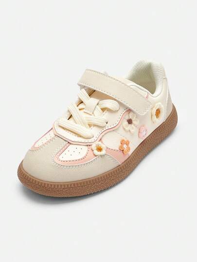 Balabala 2025年秋季新款女童低帮德国运动鞋，撞色设计