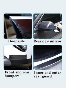 Universal Car Door Sill Protector, Carbon Fiber Pattern Bumper & Door Edge Guard Trim - Multicolor - View 9