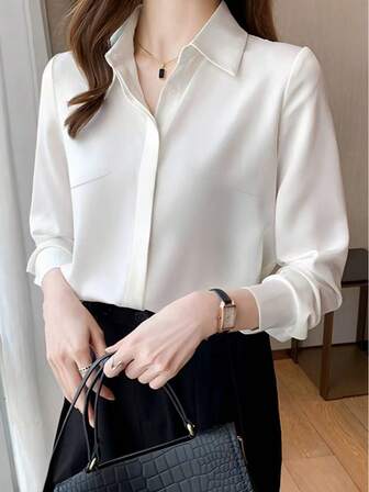 优雅设计感成熟港式女装衬衫