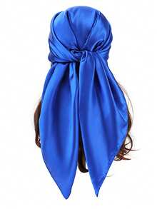 1 chiếc khăn vuông/khăn bandana bằng satin màu trơn 90cm*90cm, khăn trùm đầu/khăn choàng nhẹ đa năng dành cho nữ, tối giản và thời trang cho trang phục hàng ngày, đi biển, nghỉ lễ, du lịch. - màu xanh lá - Xem 9
