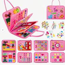 Montessori Activity Board, Develops Fine Motor Skills & Sensory Development, Perfect Toy For Airplane & Car Travel, Great Gift For Kids (Some Parts Are Sent Randomly) Sensory For Kids, Baby Airplane, Baby Stocking Stuffers, Baby Toys In Car, Toddler Sensory, Baby Activity Book - Multicolor - View 10