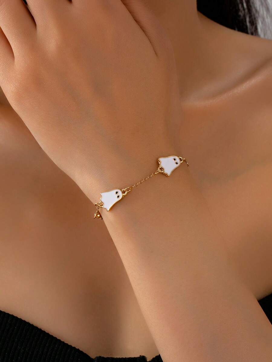 1 pulseira de fantasma de Halloween fofa e engraçada, acessório para fantasia de festa, presente