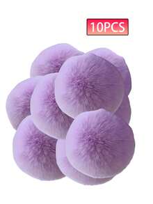 1/2/10pcs6cm Faux Fur Rabbit Plush Balls, 23 Colors, 2.36 Inch Pompoms With Elastic Band, Can Be Used As Decorations For Bags, Key Chains, Shoes, Scarves, Knitted Hats And Pendants, Suitable For Women And Girls