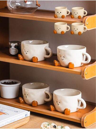 Joivida Smiling Foot Face Ceramic Mug - Novelty Cartoon Coffee Cup For Tea, Hot Chocolate | Fun Gift For Home, Office, Birthday & Holidays