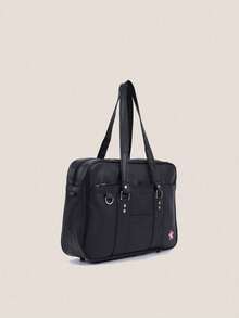 Japanese JK Style PU Backpack, Large Capacity Shoulder Crossbody Bag, Commuter Bag - Black - View 7