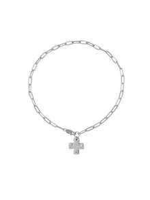 Goldene und silberne Kreuz-Anhänger Halskette für Frauen, Kreuz-Charm Halskette mit Schiebeverschluss, zierliche Büroklammer-Kette religiöser Schmuck als Geschenk für christlichen Glauben, Taufe, Erste Kommunion - Verschiedenfarbig - Übersicht 14