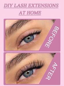 120 Pieces Individual Eye Lash Clusters D Curl 8-16mm Width Stem DIY Eye Lash Clusters Natural Look And Extra Thick Reusable Individual Eyelash Extension Kit Suitable For Home Self-Use Or On-The-Go Use For Daily Life, Dates, Parties, Music Festivals, Halloween, Etc. Lash Clusters,Eye Lash Clusters,Individual Eyelashes,Lashes,Fake Lashes - 黑色 - 查看 5