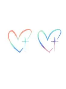 2pcs/Set Heart Cross Mirror Sticker, Personalized Creative Decoration Waterproof Sunscreen Sticker For Cars, Laptops & Wall Decoration - Exterior Accessories