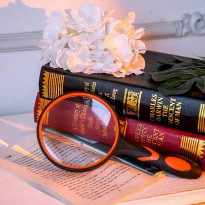 10X Magnifying Glass, 60/90mm Handheld Reading Magnifier With Anti-Slip Soft Handle, Suitable For Elderly Book/Newspaper Reading And Student Nature Exploration