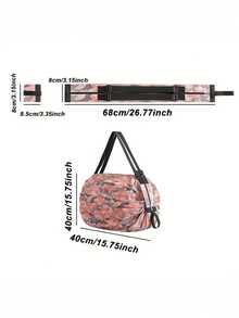 1个便携式大容量可折叠购物袋，旅行沙滩健身运动收纳袋，可装零食、衣物等，可重复使用，节省空间，适合购物、旅行，单肩包，女士手提包 - 彩色 - 查看 2