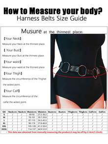 A Women's Stretch Tie Black Leather Waspie Belt, Genius, Suitable For Halloween Parties Or Daily Outfits. - 黑色 - 查看 5