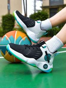 Zapatos De Baloncesto Profesionales De Moda Para Jóvenes, Zapatos de baloncesto de caña alta para jóvenes, Zapatos deportivos para hombres,Zapatillas de baloncesto de moda para hombres,Zapatos de baloncesto para hombre antideslizantes.Diseño duradero, zapatos deportivos para correr Ligeros, transpirables, apropiados para exploración al aire libre, trotar y senderismo. - Azul oscuro - Ver 7