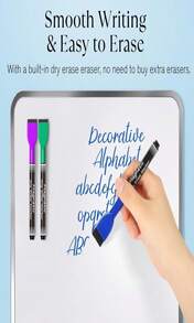 MaxGear Dry Erase Markers Fine Tip With Eraser, Assorted Color Magnetic Whiteboard Markers Erasable Fine Point Low Odor For White Board, School Supplies For Classroom, Home, Office, 8 Count - ColorA - 查看 5