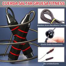 Juego 2 Piezas Trampolín de Fitness Portátil + Cuerda de Saltar, Trampolín para Ejercicio Universal 42 Pulgadas, con Mango Ajustable, para Uso en Interiores y Exteriores, Capacidad de 300KG - 1 - Ver 5