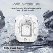 Audifonos Inálambricos In-ear Con Microfono,bt Y Digital Led - Blanco - Ver 8