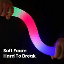 32 PCS Foam Glow Sticks Bulk LED Foam Sticks In The Dark Party Supplies With 3 Modes Colorful Flashing Glow Sticks Bulk Party Pack For Wedding Concert - Red - View 5