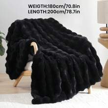 1pc Solid Color Plush Blanket, Available In Multiple Colors, Soft & Warm Faux Fur Luxury Style Throw Blanket, Suitable For Living Room, Bedroom, Sofa And More, Fluffy Long Pile Blanket, Soft & Cozy Sofa Throw, Autumn Decor, Room Decor, Back To School, Study Supplies