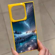 Teléfono con diseño de bloques azules, compatible con los modelos 16 Pro, 16, 15 Pro, 14, 14 Plus, 13, 13 Pro, 12 Pro y 12 Pro. Ofrece protección total contra golpes, una amplia abertura, un elegante marco brillante y una excelente calidad de imagen. - Amarillo - Ver 1