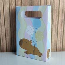 10 Sacolinhas CAPIVARA ROSA - Sacolinhas para decoração e lembrancinha de aniversário infantil - Multicolorido - Visão 2