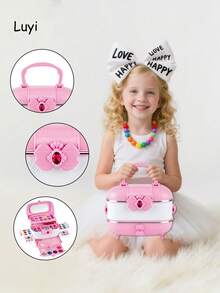 儿童化妆玩具套装（彩色）过家家化妆盒化妆玩具套装，送给女孩/生日/节日的礼物 - 彩色 - 查看 7