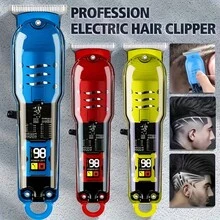 Vintage Transparent Body Men's Hair Clipper | Professional Electric Trimmer With LCD Screen - Hair Cutting & Beard Trimming  Wireless USB Charging  Ideal Valentine's Day Gift For Husband & Dad(Yellow/Green/Red/Black) - màu xanh lá - Xem 10